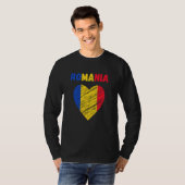 Romania Flag Holiday Romania Heart Romanian Flag Tシャツ (正面フル)