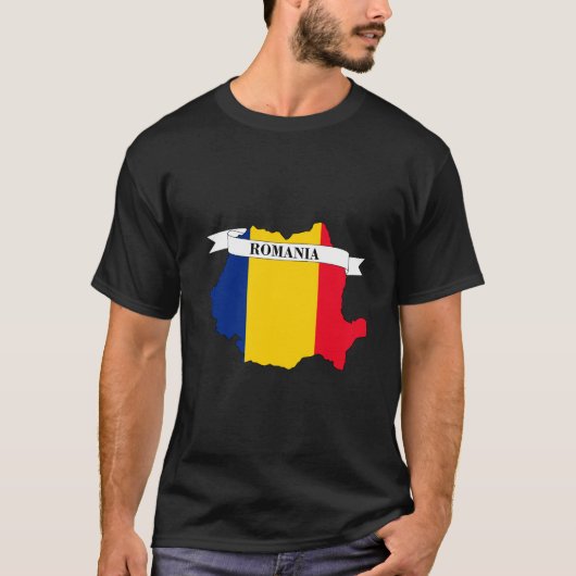 Romania flag map Tシャツ (正面)