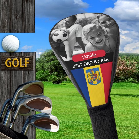 Romania Golf, Best Dad, Romanian Flag, Photo ゴルフヘッドカバー
