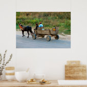 Romania, horse and cart ポスター (キッチン)