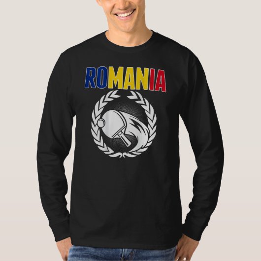 Romania Ping Pong   Romanian Table Tennis Supporte Tシャツ (正面)