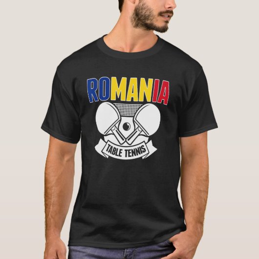 Romania Ping Pong   Romanian Table Tennis Supporte Tシャツ (正面)