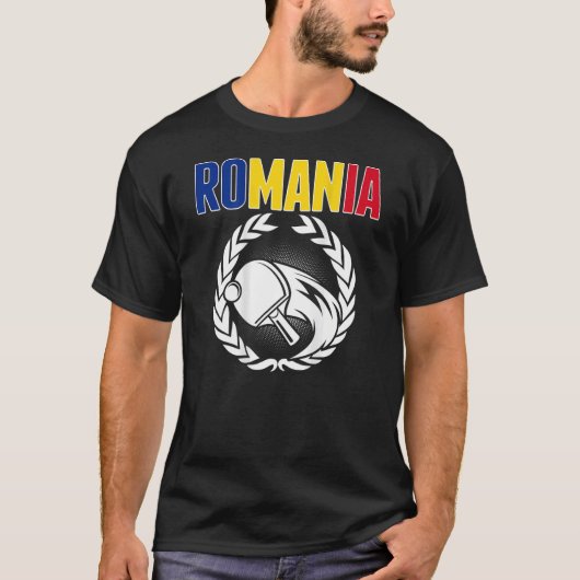Romania Ping Pong   Romanian Table Tennis Supporte Tシャツ (正面)