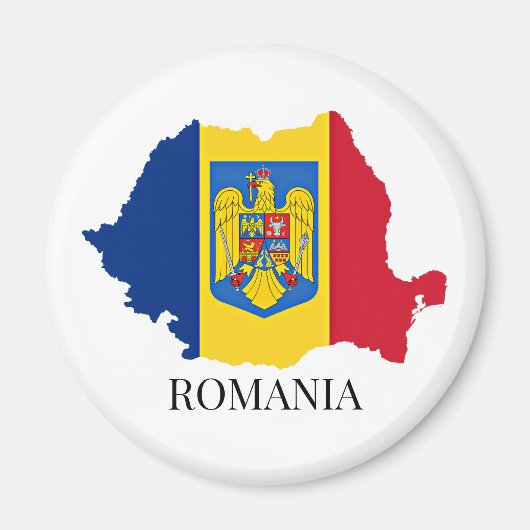 Romania Silhouette, labeled, マグネット (正面)