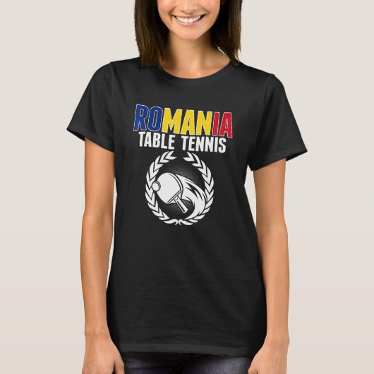 Romania Table Tennis     Romanian Ping Pong Suppor Tシャツ (正面)