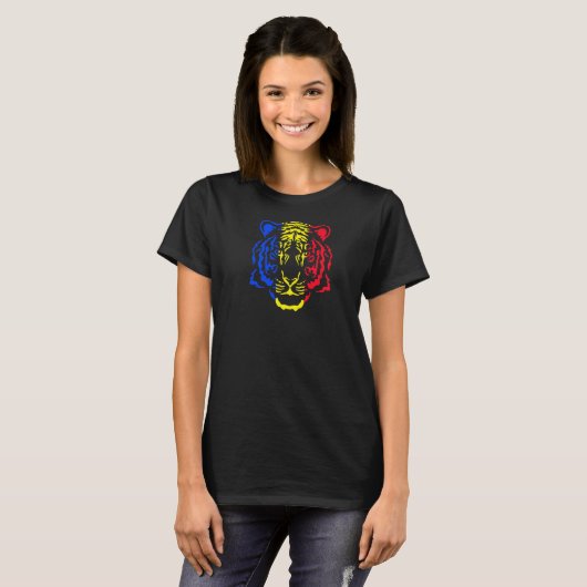Romania Tiger Romanian Flag   Tシャツ (正面フル)