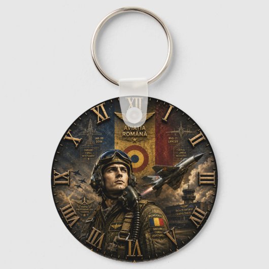 Romanian Air Force Pilot Military Aviation キーホルダー (裏面)