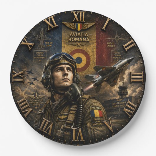 Romanian Air Force Pilot Military Aviation ペーパープレート (正面)