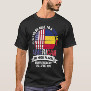 Romanian American私たちはルーマニアFlaの場所を知っている Tシャツ