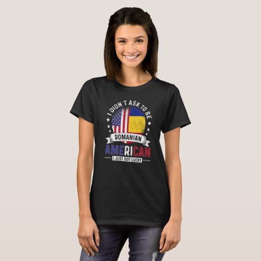 Romanian American Countries Flags Pride Romania Fl Tシャツ (正面フル)