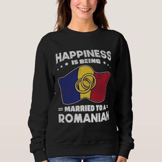 Romanian Wedding State of Romania Roots Married スウェットシャツ (正面)