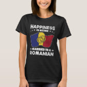 Romanian Wedding State of Romania Roots Married Tシャツ (正面)