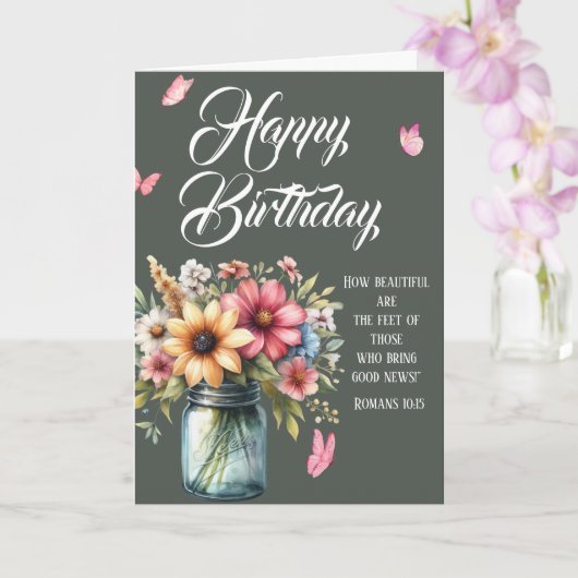 Romans 10:15 Birthday Greeting Card カード (蘭)