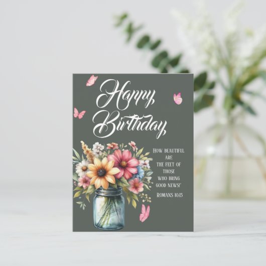Romans 10:15 Birthday Postcard ポストカード (スタンド正面)