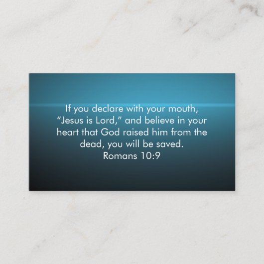 Romans 10:9 Modern Custom Bible Scripture Church 名刺 (正面)