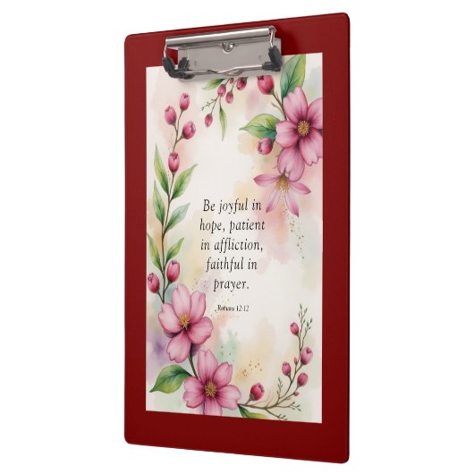Romans 12:12 Custom Bible Verse クリップボード (左)