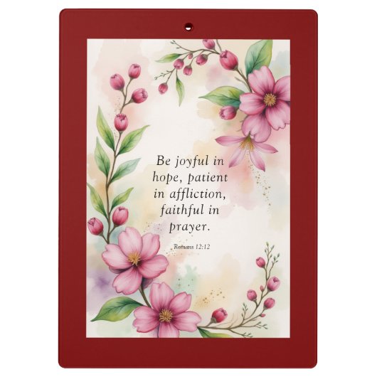 Romans 12:12 Custom Bible Verse クリップボード (裏面)