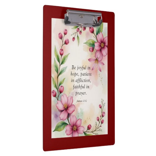 Romans 12:12 Custom Bible Verse クリップボード (右)