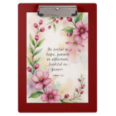 Romans 12:12 Custom Bible Verse クリップボード (正面)