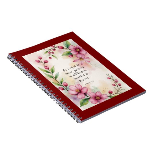 Romans 12:12 Custom Bible Verse ノートブック (右側)