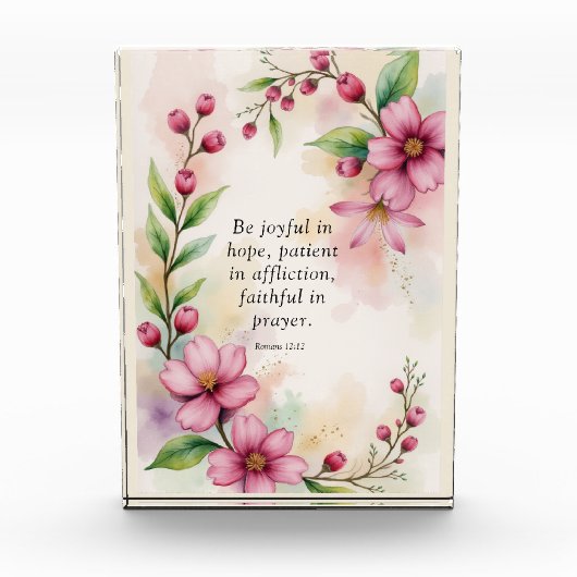 Romans 12:12 Custom Bible Verse フォトブロック (正面)