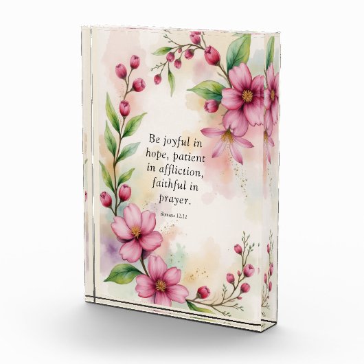 Romans 12:12 Custom Bible Verse フォトブロック (右)