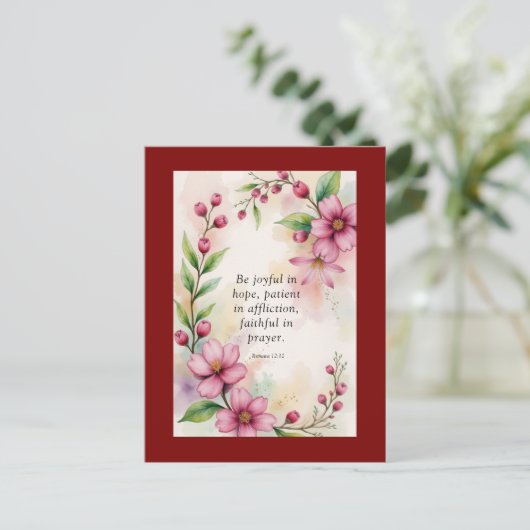 Romans 12:12 Custom Bible Verse ポストカード (スタンド正面)