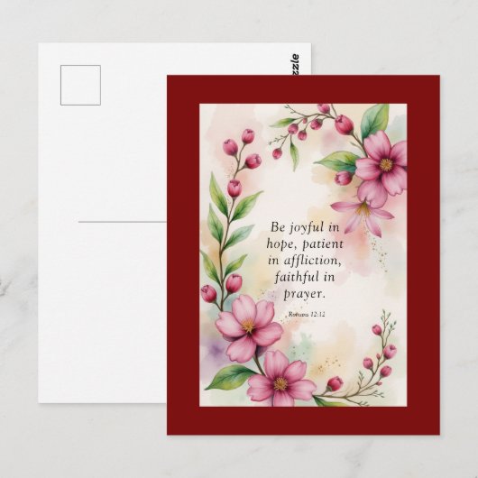 Romans 12:12 Custom Bible Verse ポストカード (正面/裏面)