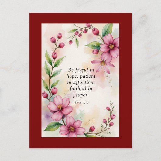 Romans 12:12 Custom Bible Verse ポストカード (正面)