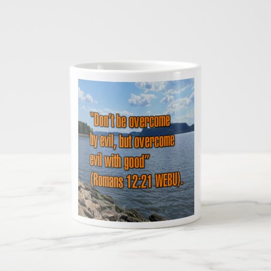 Romans 12:21 WEBU Mug ジャンボコーヒーマグカップ (正面)
