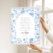 Romans 15:13 Arch Blue Toile de Jouy Bible Verse ポスター