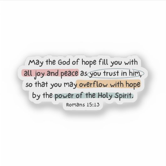 Romans 15:13 God of Hope シール (正面)