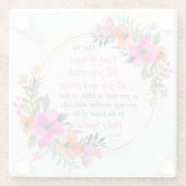 Romans 15:13 - God of Hope Bible Verse Floral ガラスコースター (裏面)