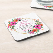 Romans 15:13 - God of Hope Bible Verse Floral コースター (左側)