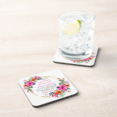 Romans 15:13 - God of Hope Bible Verse Floral コースター (右側)