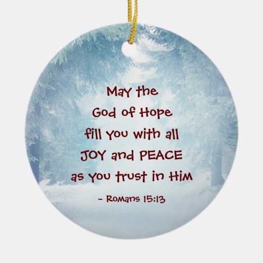 Romans 15:13 The God of Hope, Christmas セラミックオーナメント (正面)