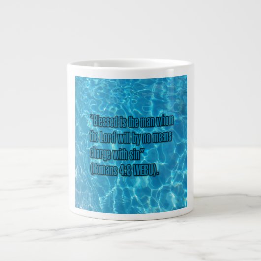 Romans 4:8 WEBU Mug ジャンボコーヒーマグカップ (正面)