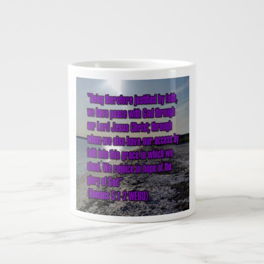 Romans 5:1-2 WEBU Mug ジャンボコーヒーマグカップ (正面)