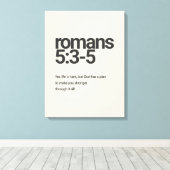 Romans 5:3 Minimalist Christian Canvas Wall Art キャンバスプリント (インサイチュ (ウッドフロア))