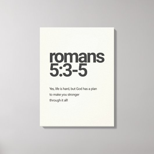 Romans 5:3 Minimalist Christian Canvas Wall Art キャンバスプリント (正面)