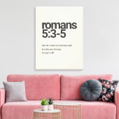 Romans 5:3 Minimalist Christian Canvas Wall Art キャンバスプリント (インサイチュ (リビング))