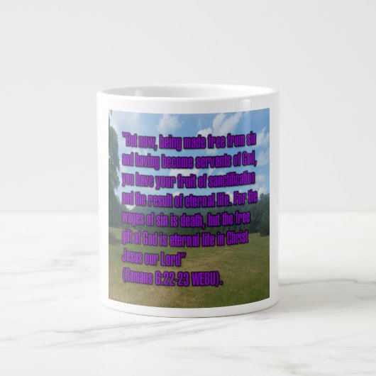Romans 6:22-23 WEBU Mug ジャンボコーヒーマグカップ (正面)