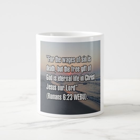 Romans 6:23 WEBU Mug ジャンボコーヒーマグカップ (正面)