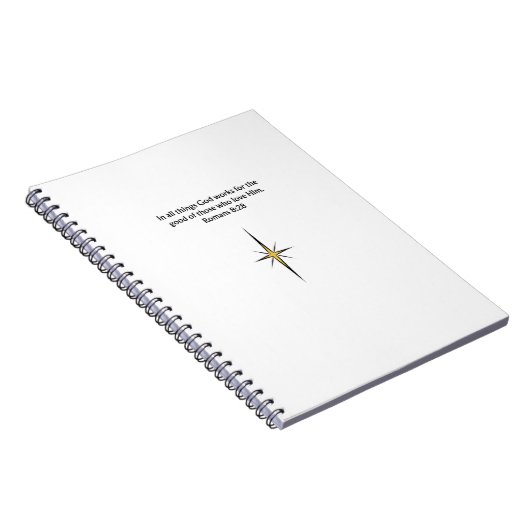 Romans 8:28 Christian Journal | Scripture Notebook ノートブック (右側)