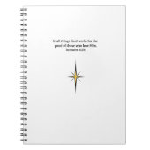 Romans 8:28 Christian Journal | Scripture Notebook ノートブック (正面)
