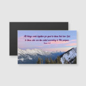 Romans 8:28 Mountain Sunset Photography Magnet (正面/裏面)