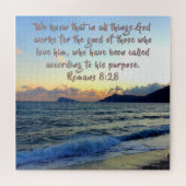 Romans 8:28 Soothing Bible Verse And Beach  ジグソーパズル (横)