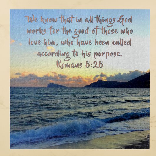 Romans 8:28 Soothing Bible Verse And Beach  ジグソーパズル