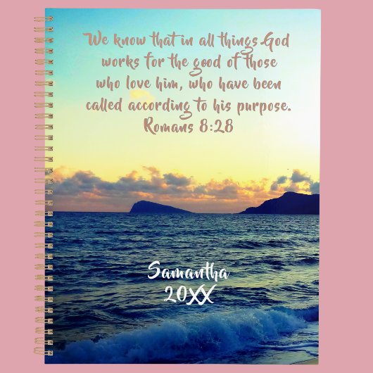 Romans 8:28 Soothing Sunset Christian Faith プランナー手帳