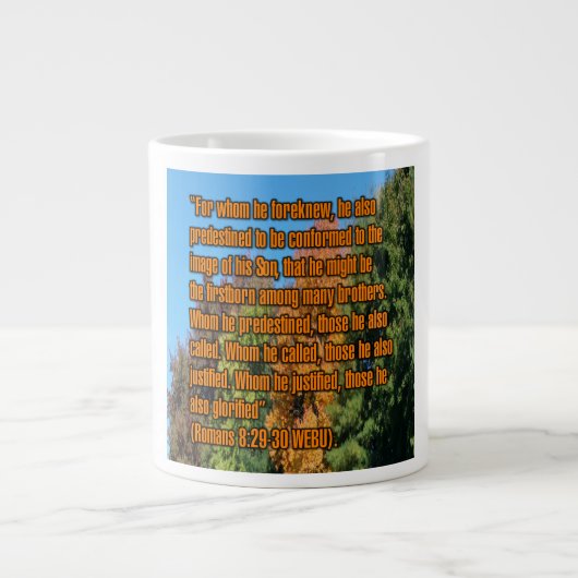 Romans 8:29-30 WEBU Mug ジャンボコーヒーマグカップ (正面)